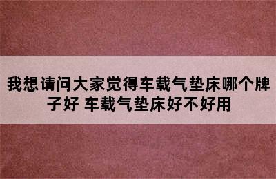 我想请问大家觉得车载气垫床哪个牌子好 车载气垫床好不好用